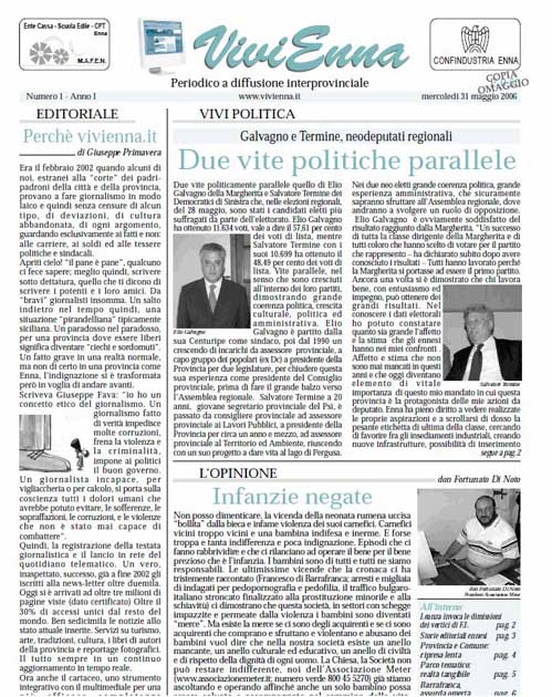 Primo numero cartaceo di √i√i - servizio RAI3