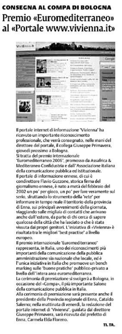 Premio Euromediterraneo 2006 a √i√i