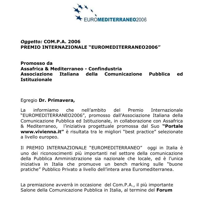 Premio Euromediterraneo 2006 a √i√i