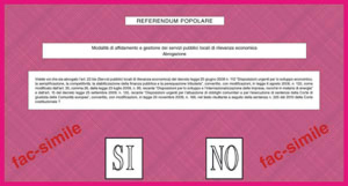 Provincia Enna. 2011 Referendum 1 - votanti 83.128 su 141.733: 58.65 % - 