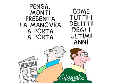 Gianfalco. La manovra a Porta a porta. Come la raccolta della monnezza…