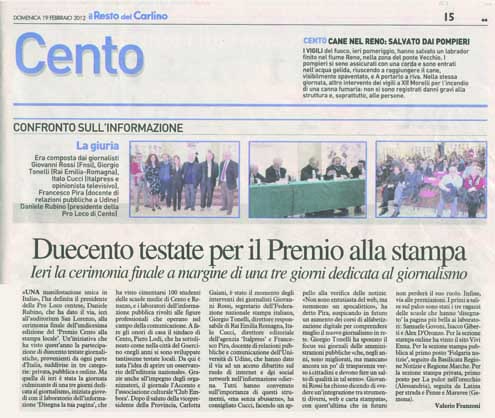 Premio Cento Stampa Locale 2012 a √i√i