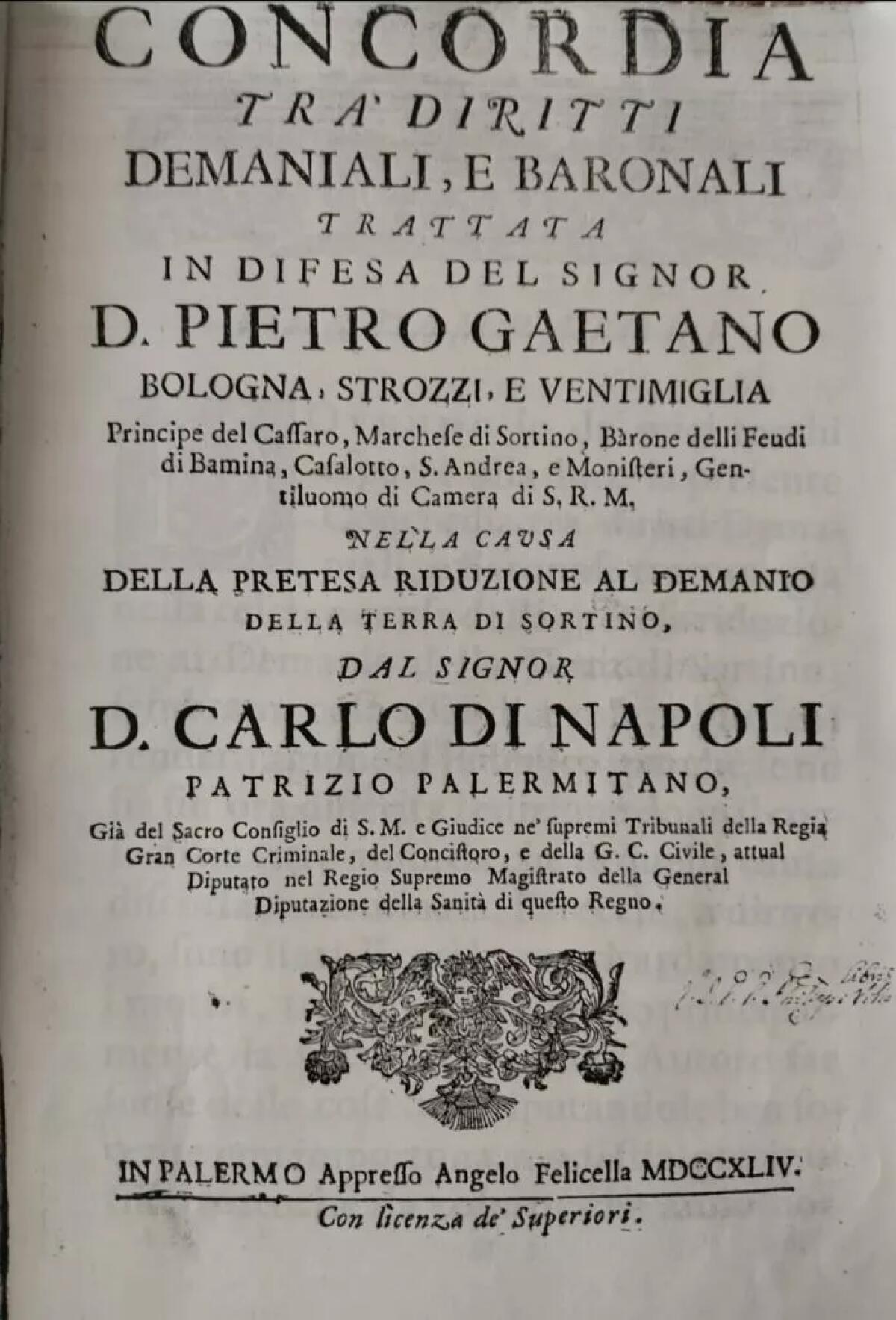 L’avvocato troinese Carlo Di Napoli del Settecento: il Carlo Marx ante litteram dell’aristocrazia siciliana - 