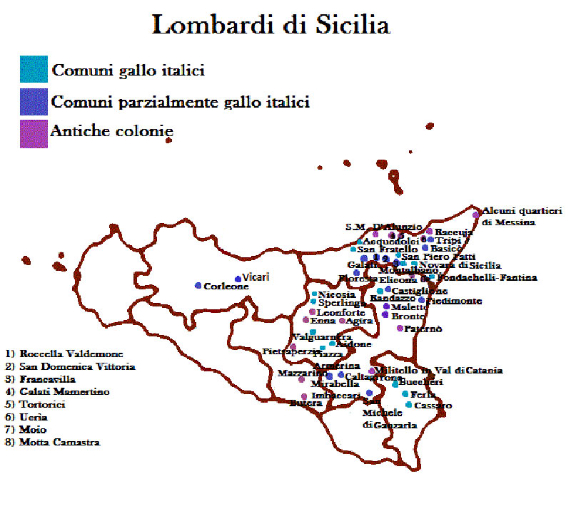 Dialetto galloitalico - Aidone, Nicosia, Piazza Armerina, Sperlinga