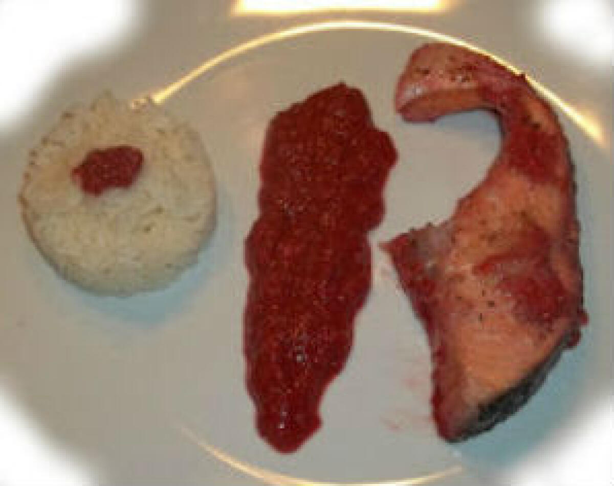 Salmone in salsa di lamponi - 