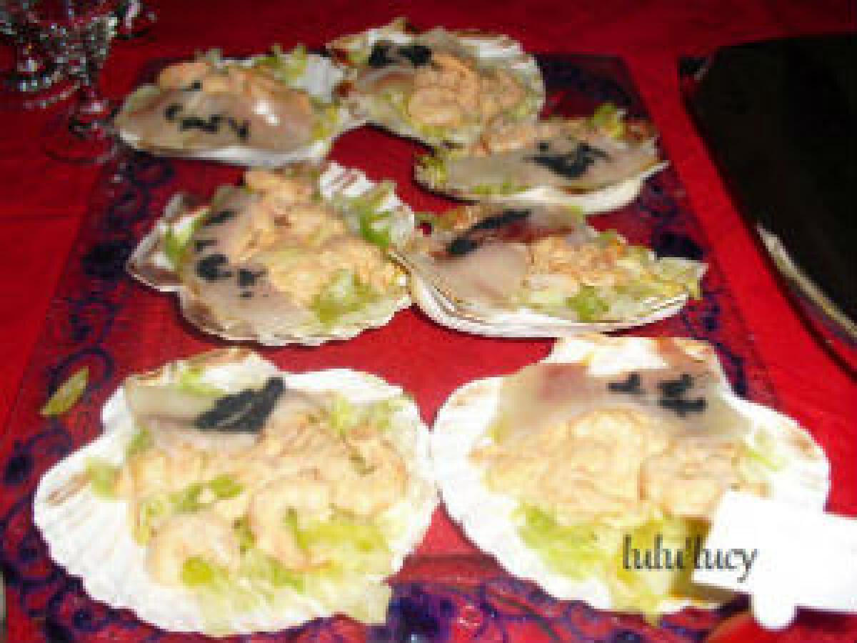 Capesante di gamberi e pesce spada affumicato - 