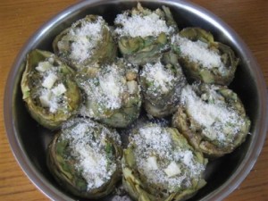 Carciofi con parmigiano e mollica