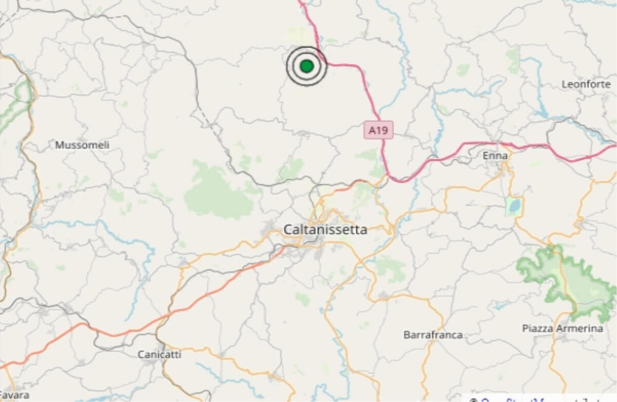 Terremoto Ml 2.1 il 23-05-2016 ore 01:21 in provincia di Caltanissetta ed Enna - 