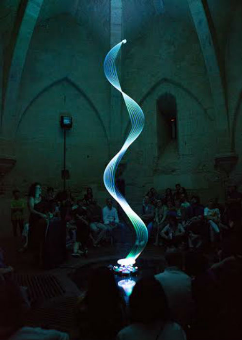 Enna √i√i: SPACETIME HELIX, torre di Federico: uno spettacolo di scultura-luce-suono