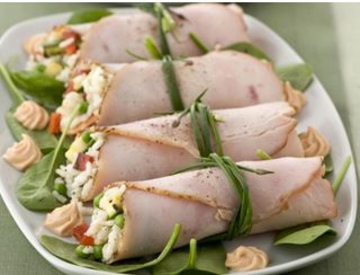 Rotolini di arrosto di tacchino con riso freddo - 