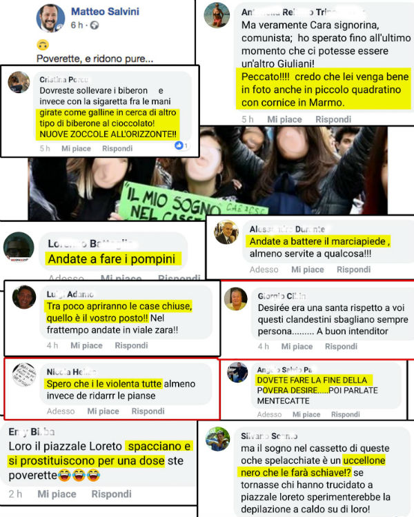 Salvini istiga all’odio e il branco risponde