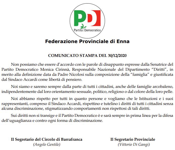 √i√i - personaggio dell’anno 2020: Sindaco di Barrafranca (risposta del primo cittadino)