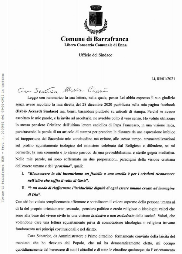 √i√i - personaggio dell’anno 2020: Sindaco di Barrafranca (risposta del primo cittadino)