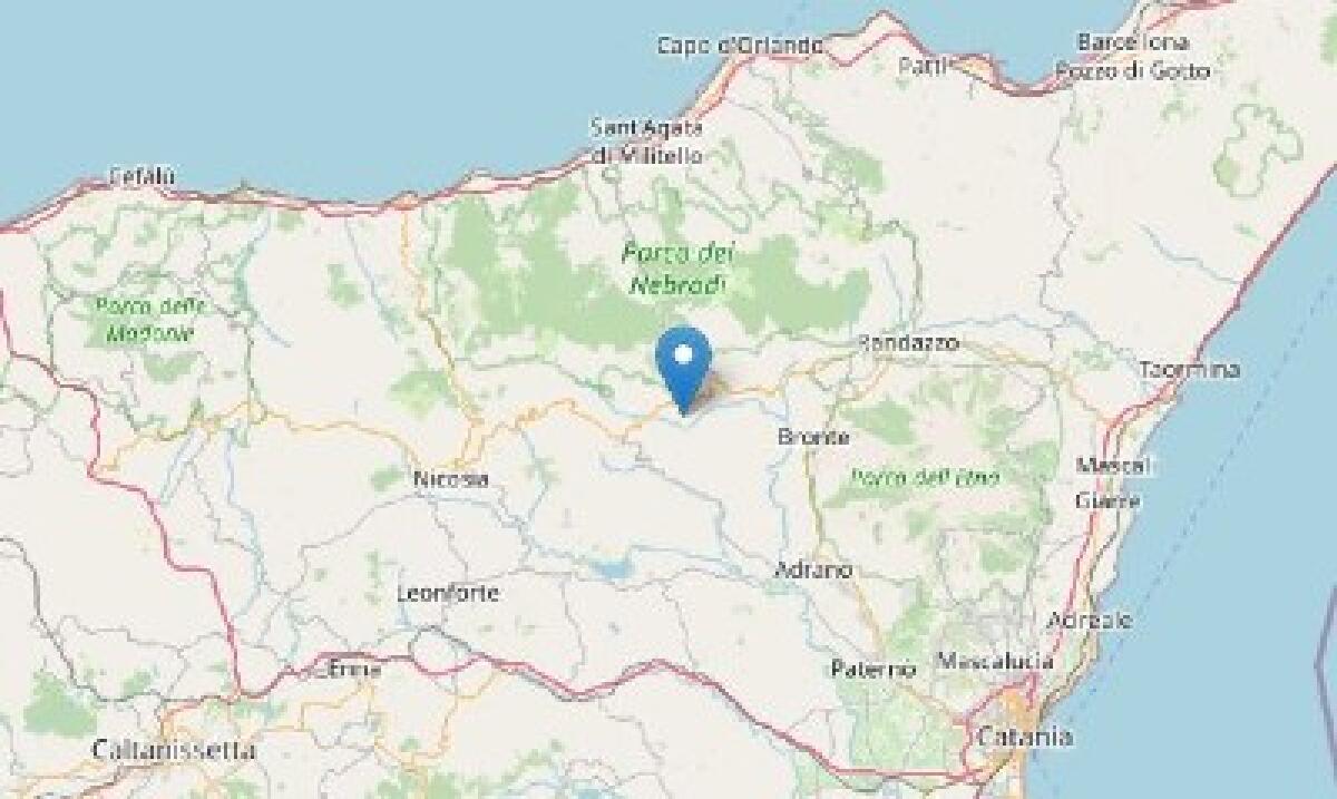 Terremoto ML 2.6 il 19-11-2022 ore 00:40 a San Teodoro (ME) - avvertito nella zona Nord della provincia di Enna - 