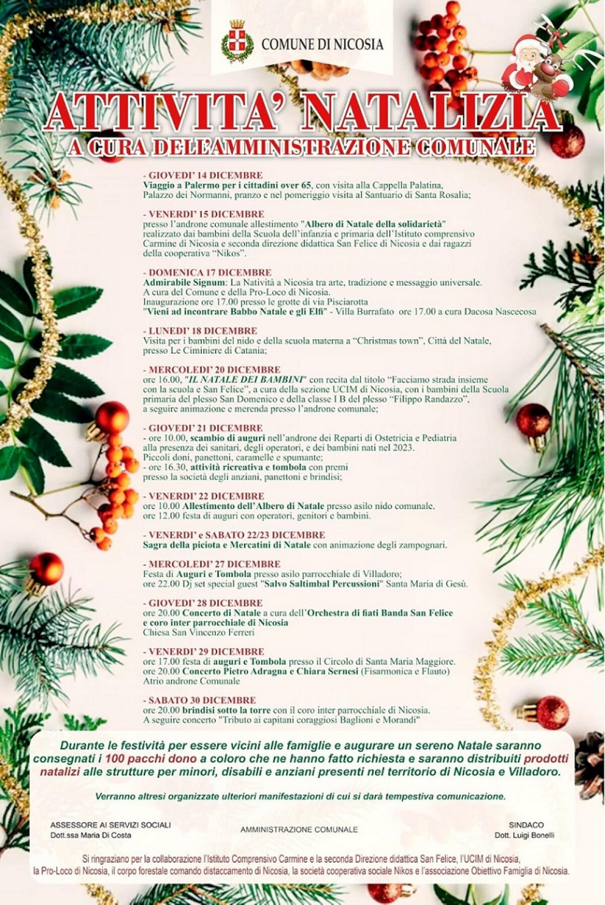 Nicosia. “Attività Natalizia”: habemus programma! - 