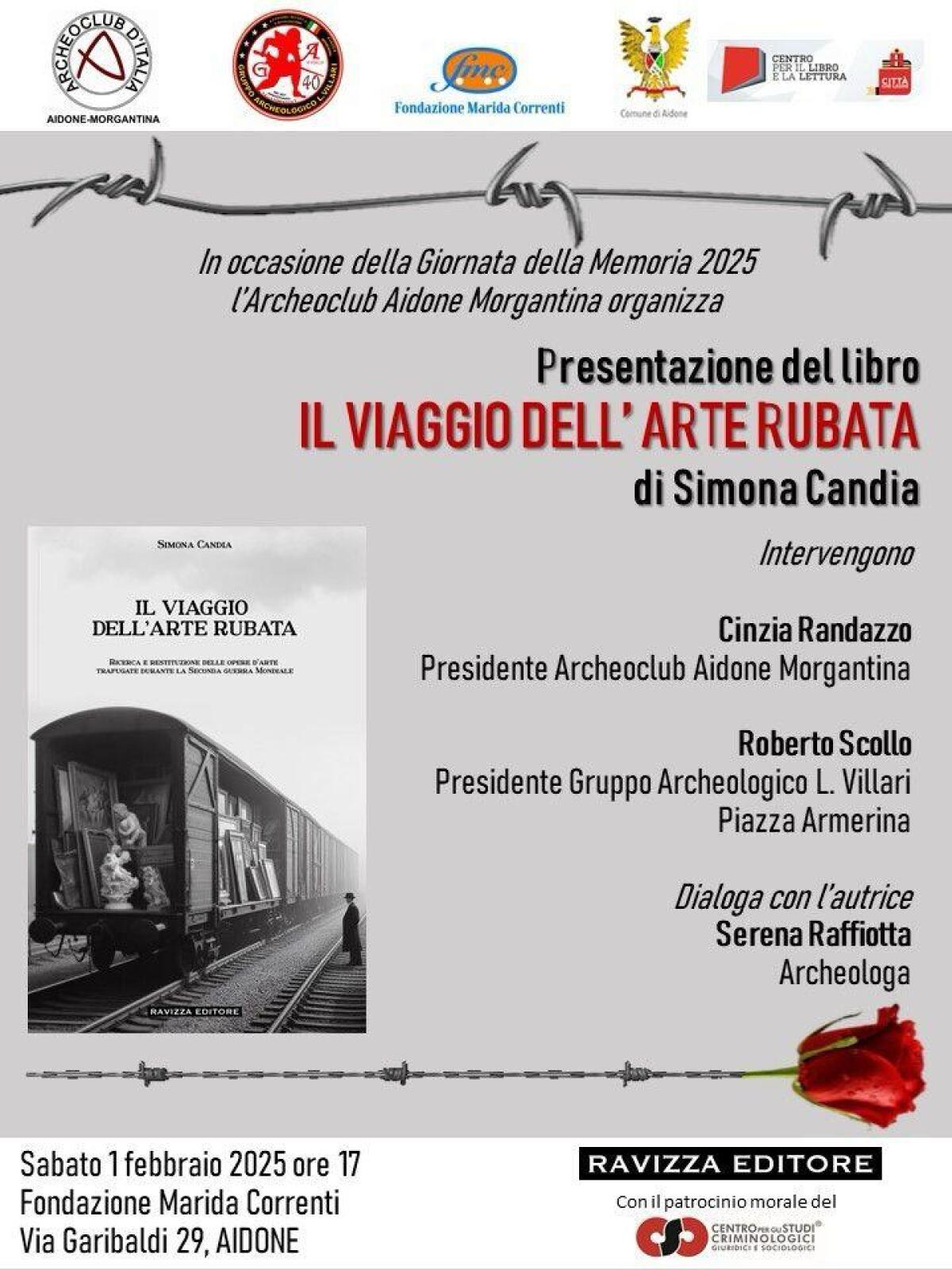 Archeoclub Aidone tratta l'argomento del recupero delle opere d'arte sottratte agli ebrei durante la seconda guerra mondiale - 
