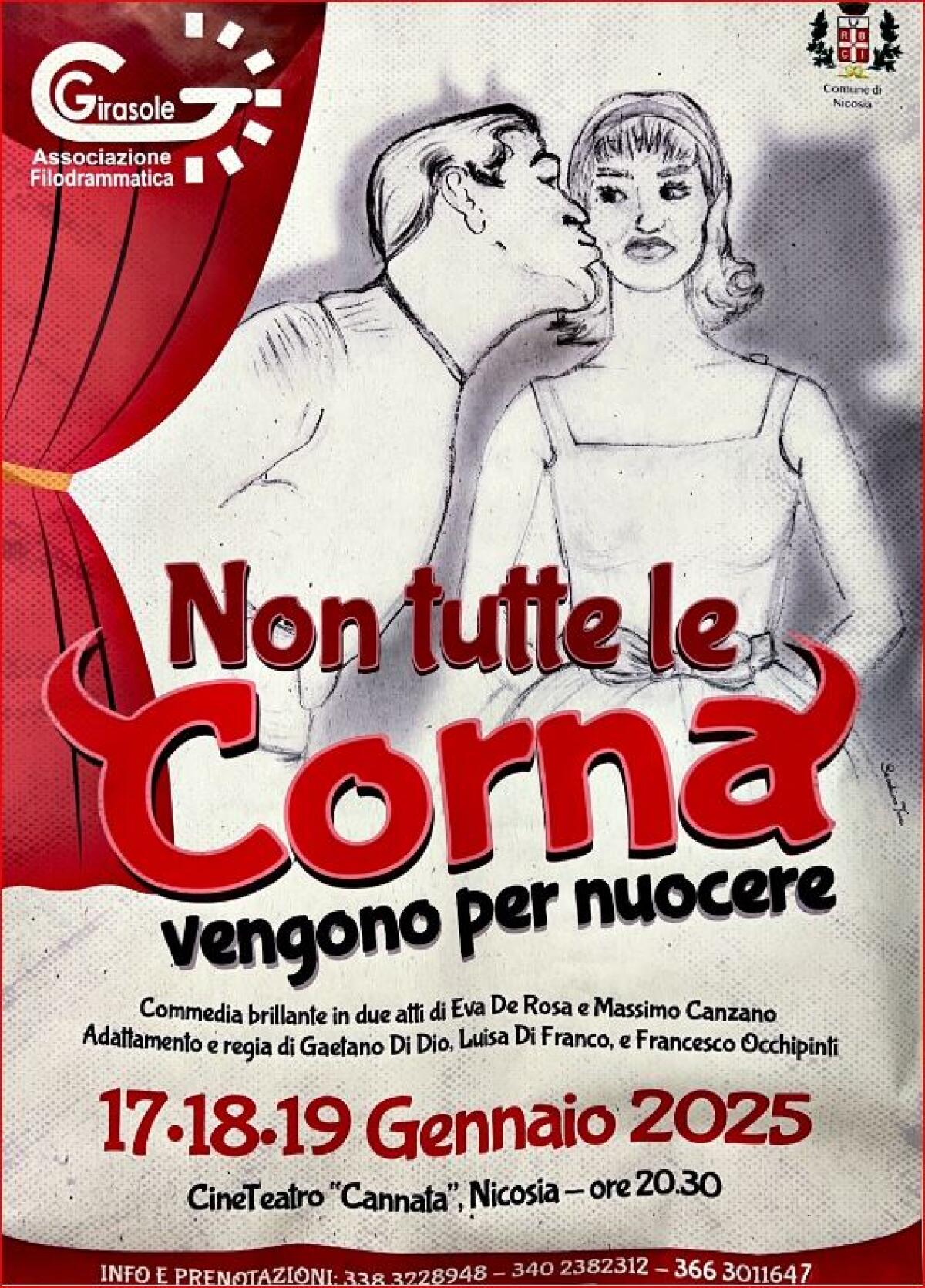 A NICOSIA VA IN SCENA “NON TUTTE LE CORNA VENGONO PER NUOCERE” DELLA FILODRAMMATICA GIRASOLE - 