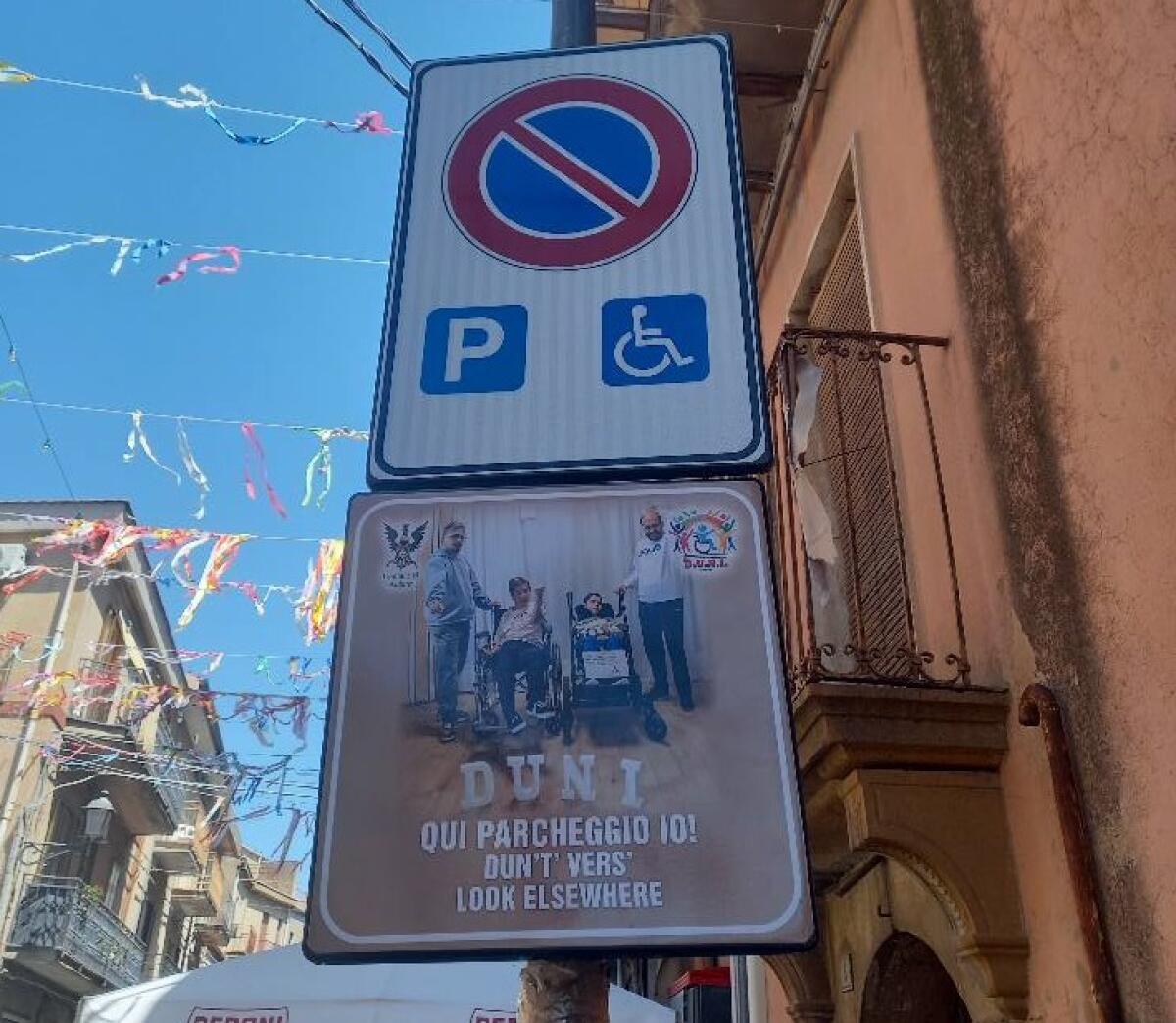 Aidone: cartelli parcheggi ai disabili anche in dialetto - 