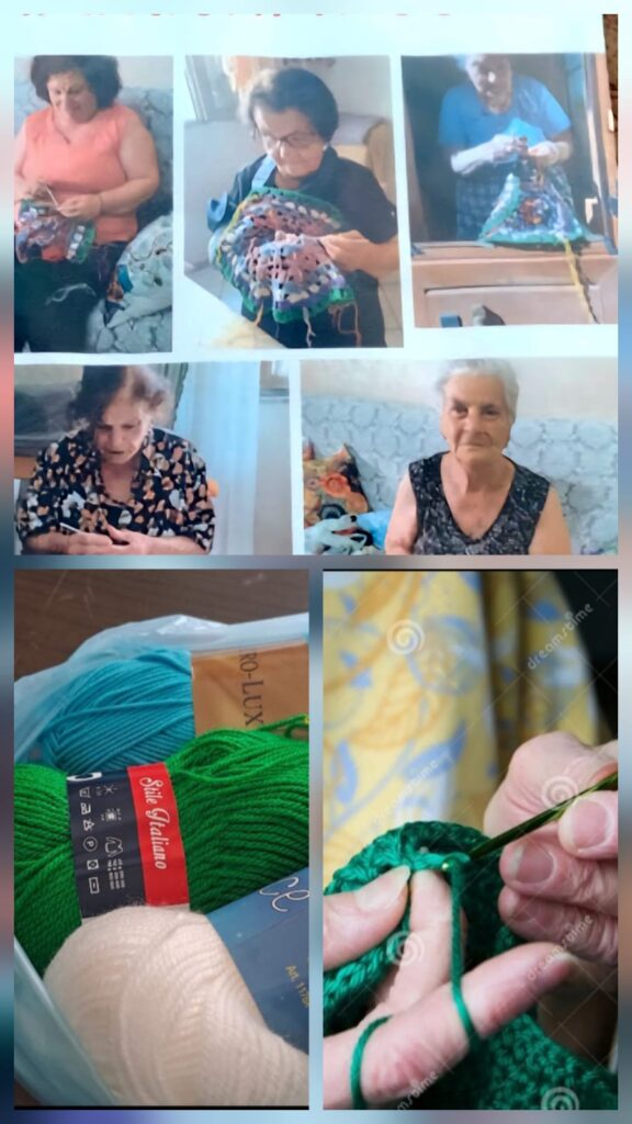 Aidone: centrini a mano come arredo urbano nel centro storico