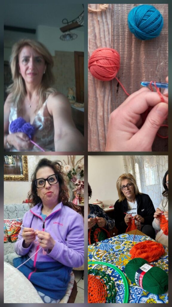 Aidone: centrini a mano come arredo urbano nel centro storico