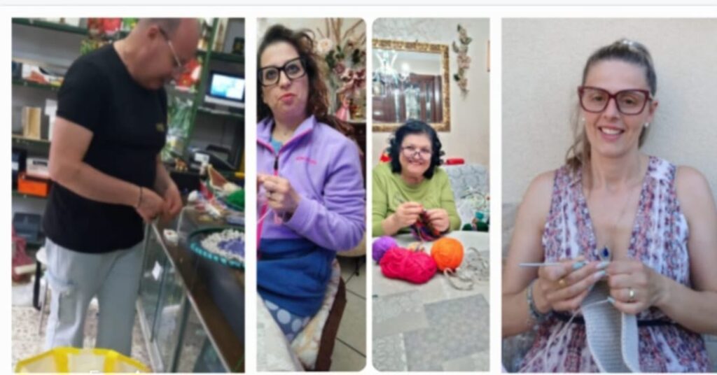 Aidone: centrini a mano come arredo urbano nel centro storico