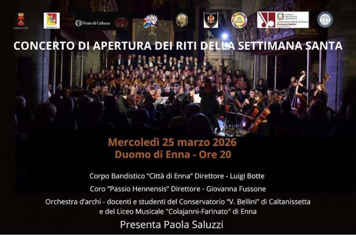 Settimana Santa a Enna, apre i riti un concerto al Duomo