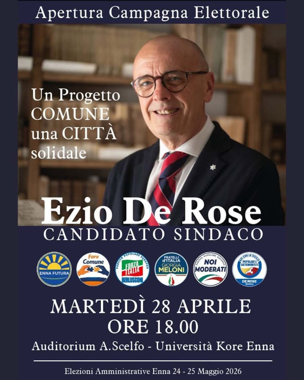 Amministrative Enna: candidato Sindaco De Rose apre campagna elettorale - 