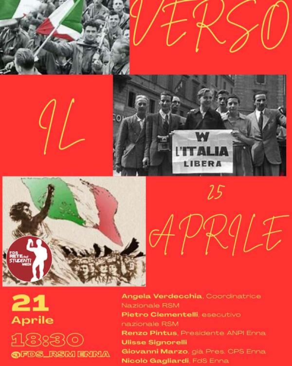 Enna: Federazione degli Studenti con l'ANPI e Ulisse Signorelli per il  25 Aprile
