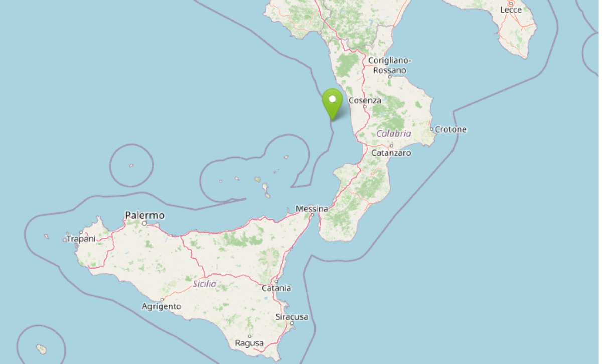 Terremoto avvertito in Sicilia: scossa di magnitudo Mw 6.1 il 2-06-2026 ore 00:12 Costa Calabra - 