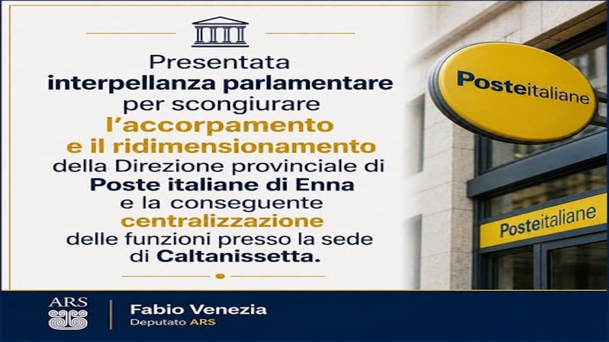 Poste Italiane trasferisce la Direzione provinciale da Enna a Caltanissetta - 