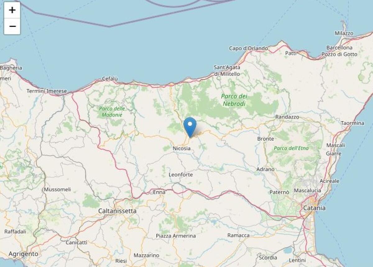 Terremoto ML 2.1 il 6-8-2026 ore 03:47:11 a 6 km NE Nicosia (EN) - 