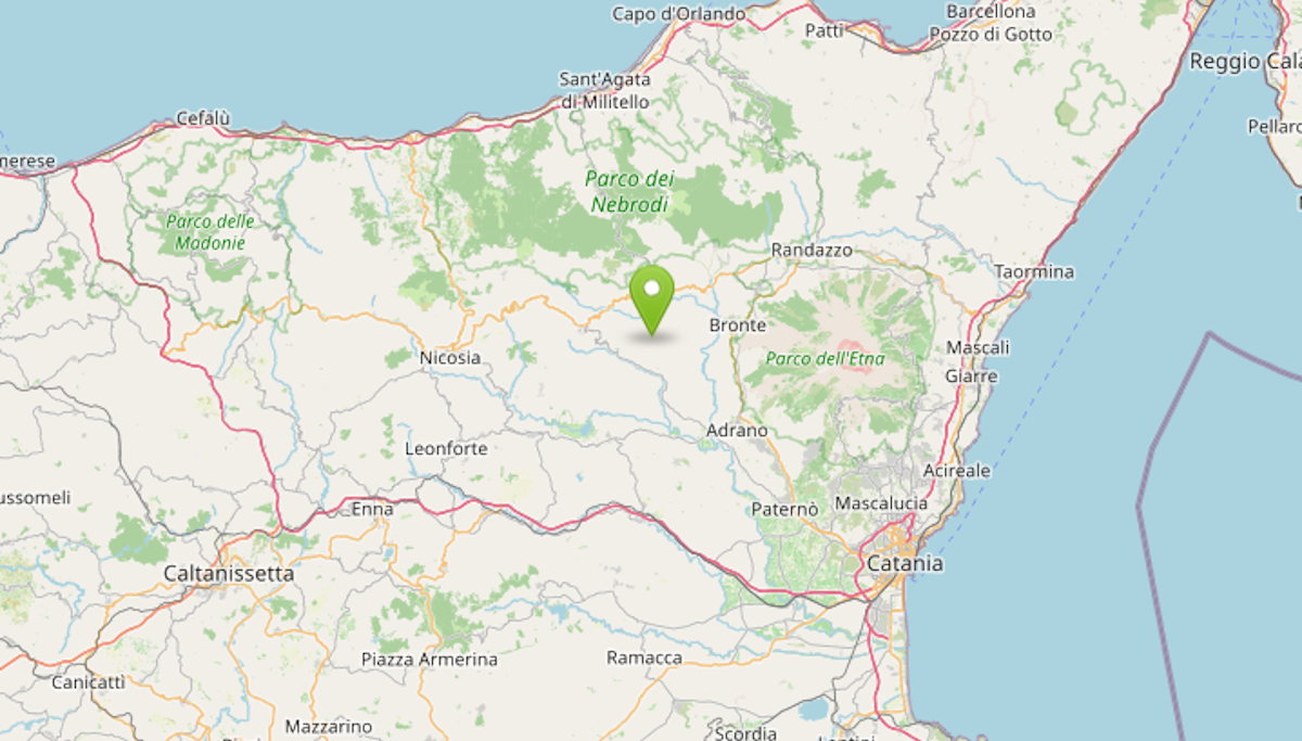 Terremoto ML 2.2 il 20-09-2026 ore 03:59:01 Cesarò - Troina - 